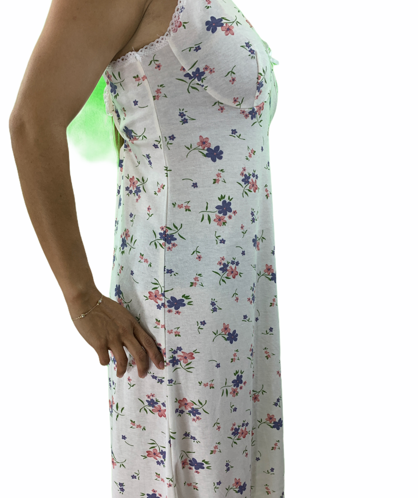 Womens Ladies Cotton Nightie Night Gown Slip Petticoat PJs Sleepwear Dress - Pink - 14 - Image 2