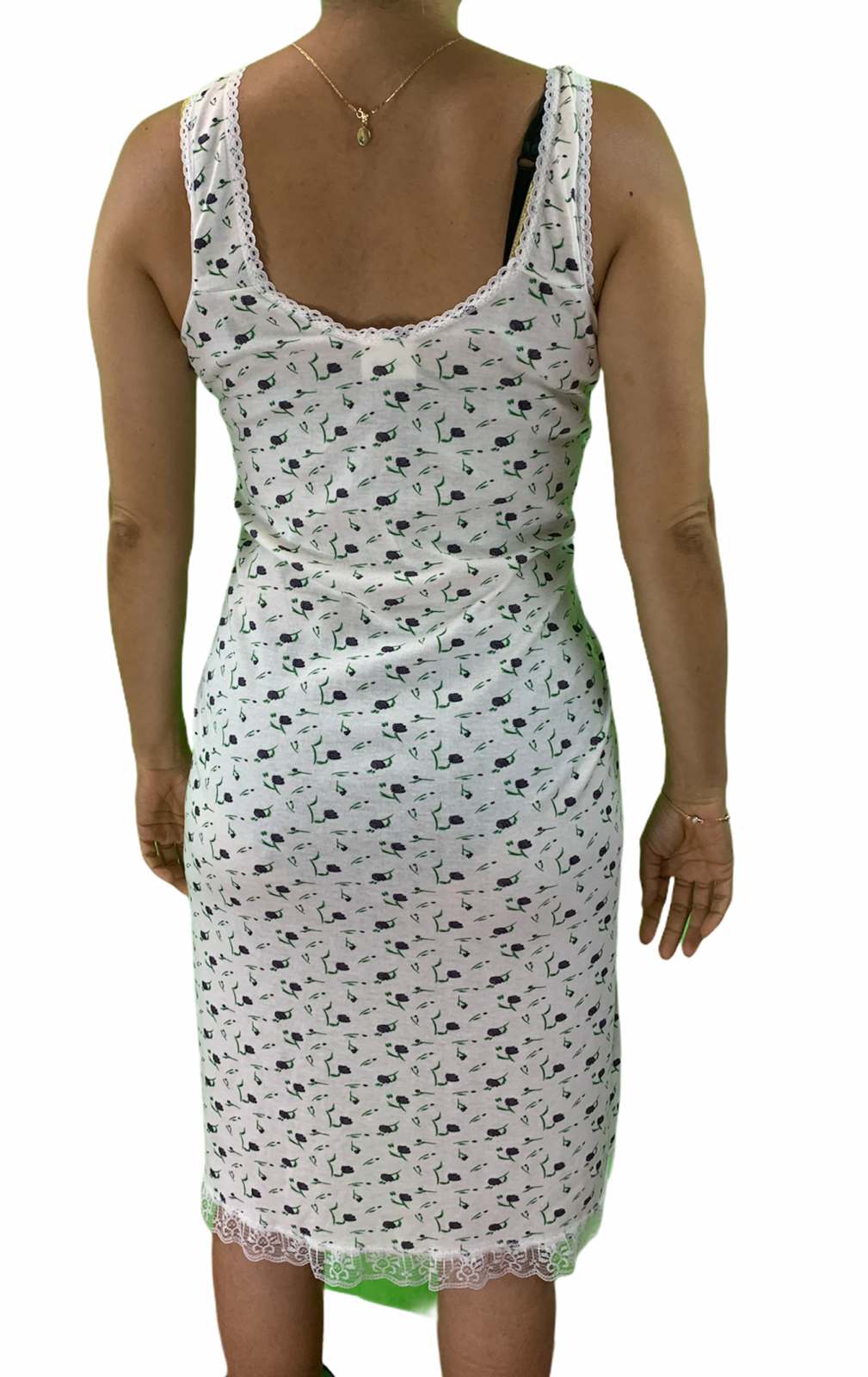 Womens Ladies Cotton Nightie Night Gown Slip Petticoat PJs Sleepwear Dress - Purple - 22 - Image 3