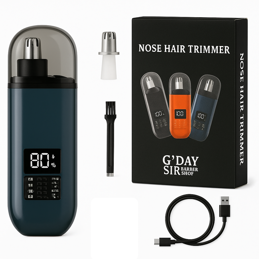 Handheld Portable Nose Hair Trimmer Rechargeable USB-C Clipper Shaver in Blue/Teal - Image 2