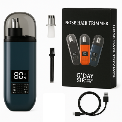 Handheld Portable Nose Hair Trimmer Rechargeable USB-C Clipper Shaver in Blue/Teal - Image 2
