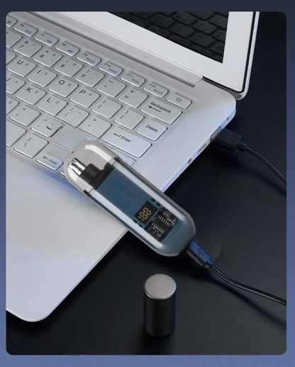 Handheld Portable Nose Hair Trimmer Rechargeable USB-C Clipper Shaver in Blue/Teal - Image 3