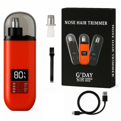 Handheld Portable Nose Hair Trimmer Rechargeable USB-C Clipper Shaver in Red/Orange - Image 2