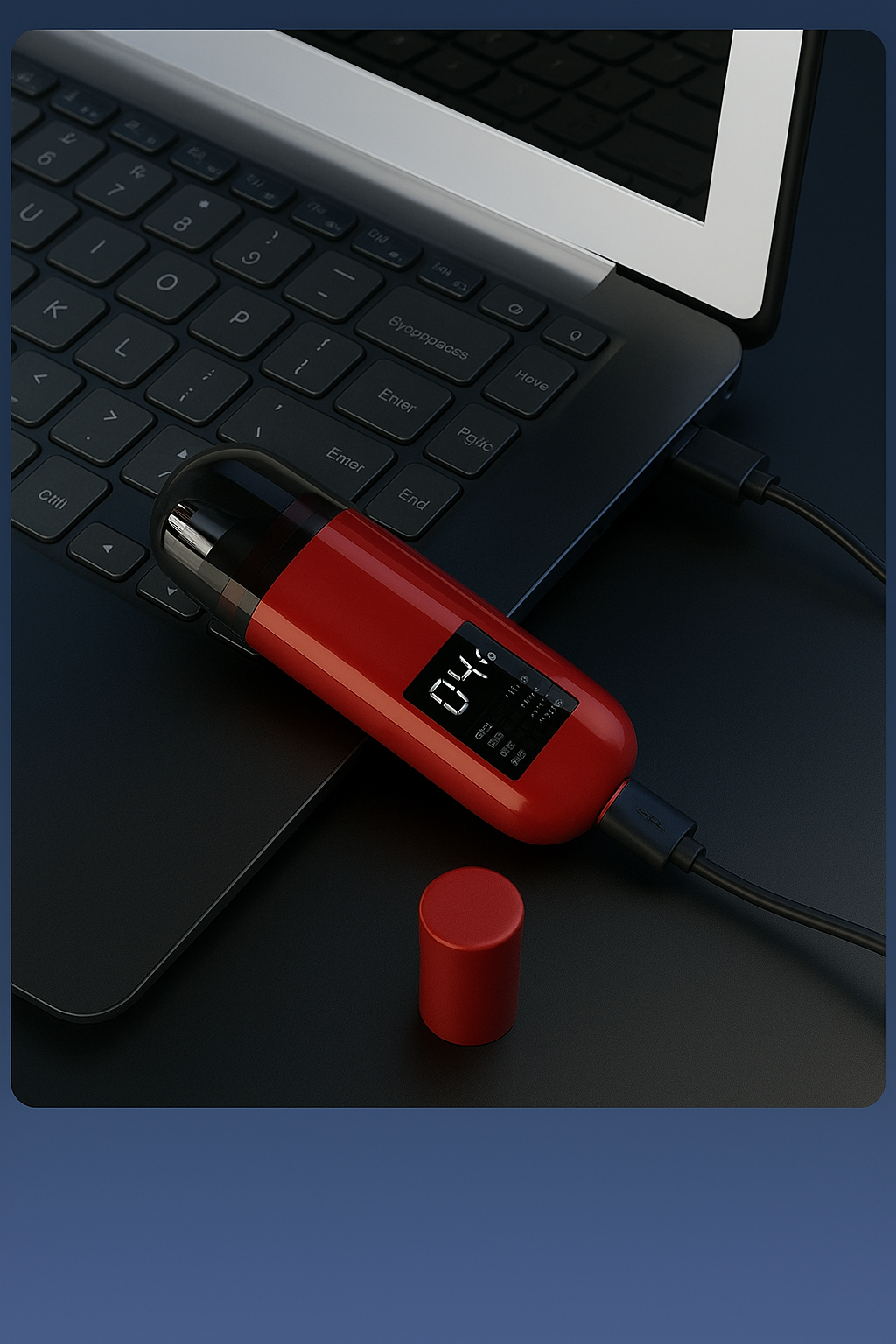 Handheld Portable Nose Hair Trimmer Rechargeable USB-C Clipper Shaver in Red/Orange - Image 3
