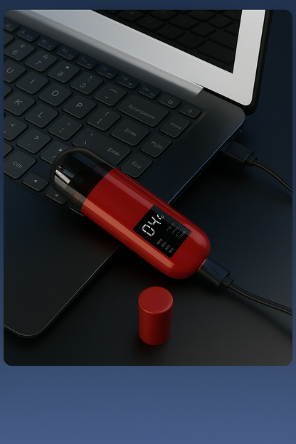 Handheld Portable Nose Hair Trimmer Rechargeable USB-C Clipper Shaver in Red/Orange - Image 3