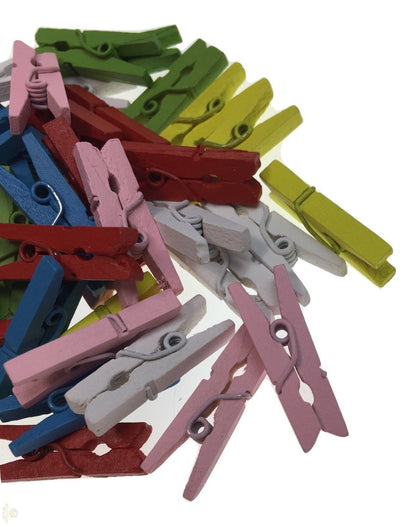 900pcs MINI WOODEN PEGS Natural Craft Baby Shower Clothes Pin Scrapbook 35mm - Image 4