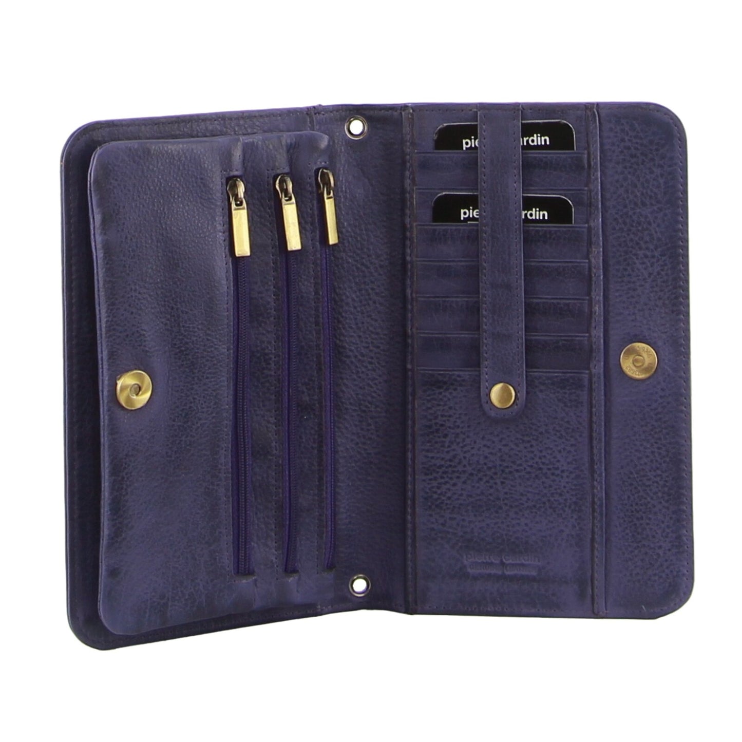 Pierre Cardin Ladies Womens Clutch Leather Wallet Purse RFID Protected - Purple - Image 4