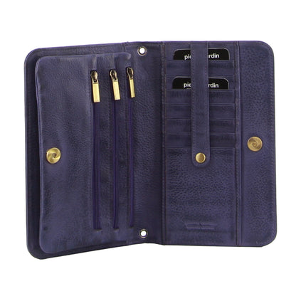 Pierre Cardin Ladies Womens Clutch Leather Wallet Purse RFID Protected - Purple - Image 4
