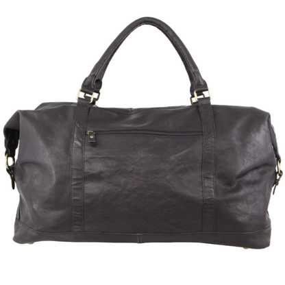 Pierre Cardin Mens Leather Business Overnight Bag Luggage Duffle Weekend Travel - Black - Image 3