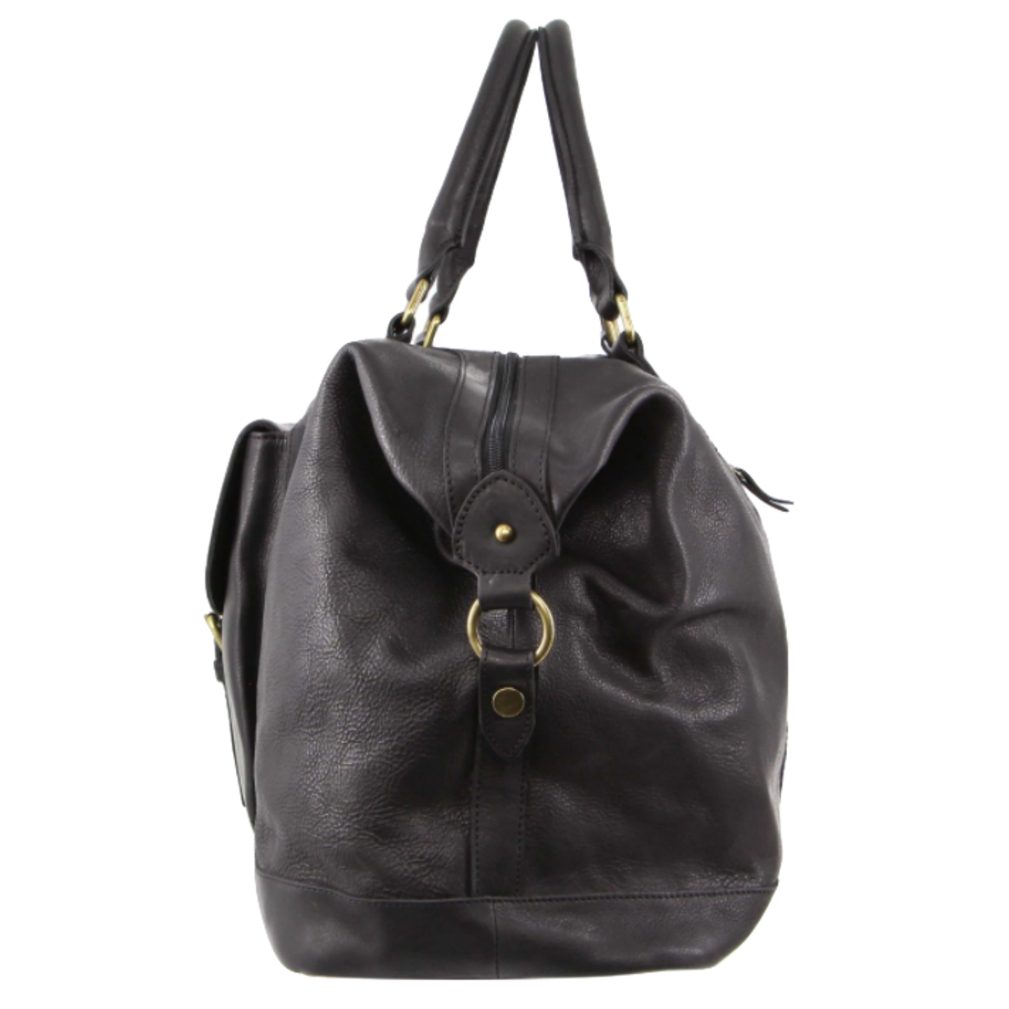 Pierre Cardin Mens Leather Business Overnight Bag Luggage Duffle Weekend Travel - Black - Image 4