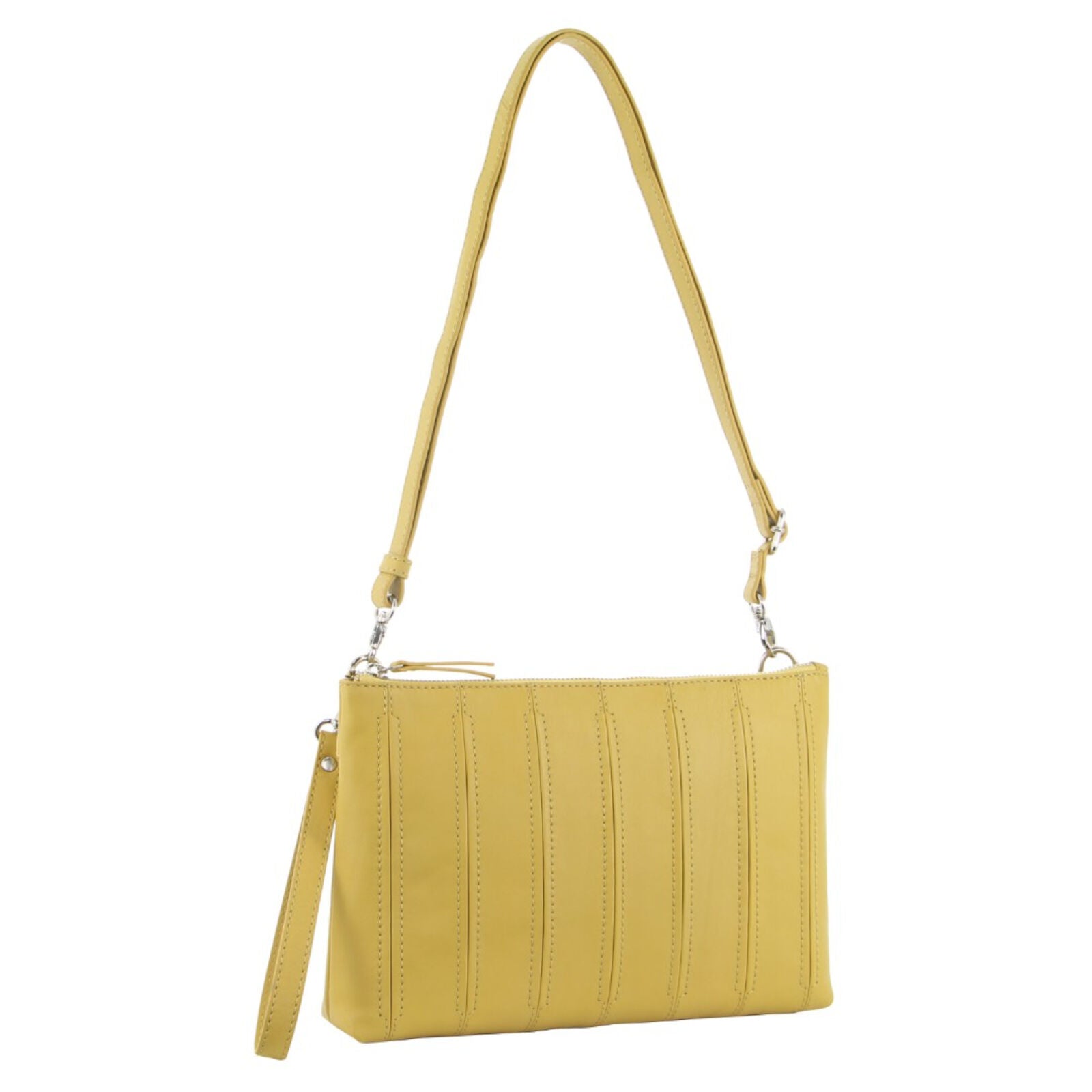 Pierre Cardin Womens Crossbody/Clutch Leather Bag in Yellow - Image 2