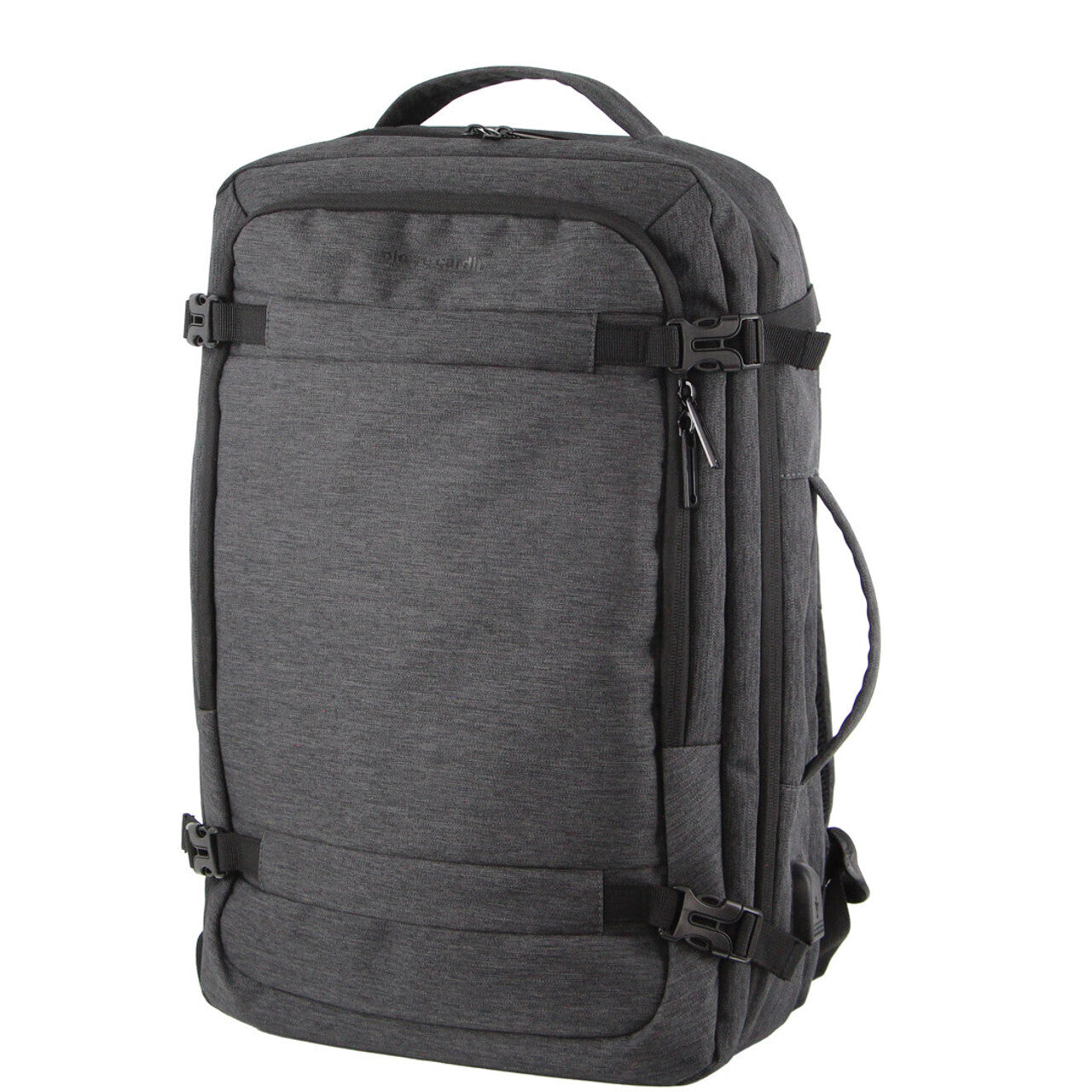 Pierre Cardin Mens Travel & Business Backpack with Built-in USB Port - Grey - Image 2