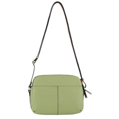 Pierre Cardin Leather Cross Body Bag Dual Zip Strap Shoulder Clutch in Jade - Image 3