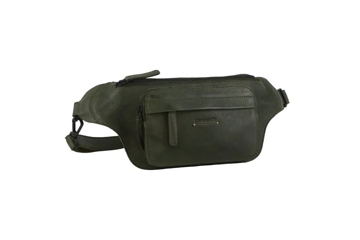 Pierre Cardin Mens Bum Bag Waist Pack Leather Travel Money Phone - Dark Green - Image 2