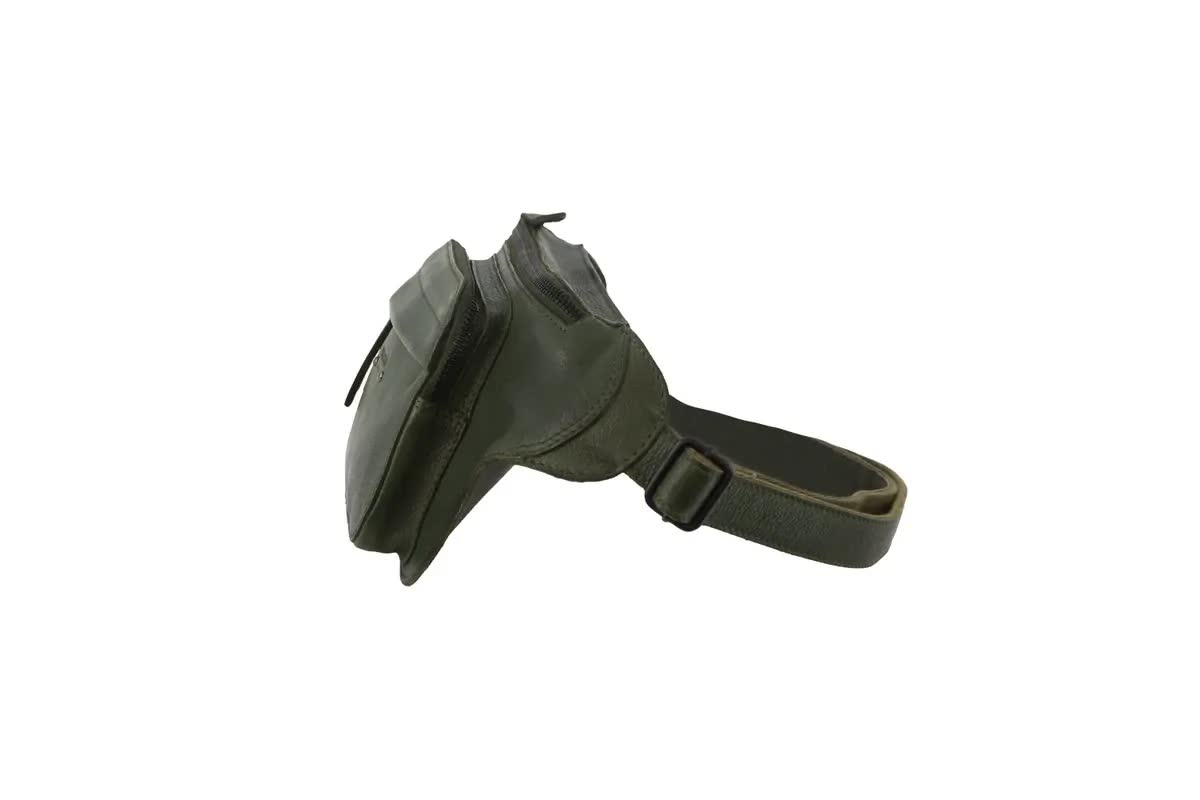 Pierre Cardin Mens Bum Bag Waist Pack Leather Travel Money Phone - Dark Green - Image 5
