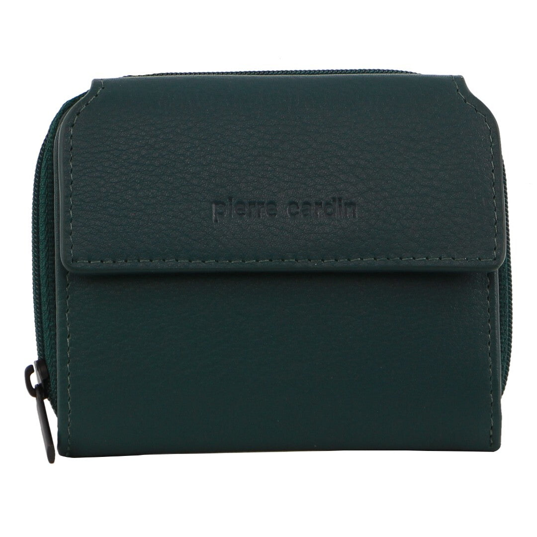 Pierre Cardin Leather Ladies Tri-Fold Tab Zip-Around Wallet - Zirkon - Image 2