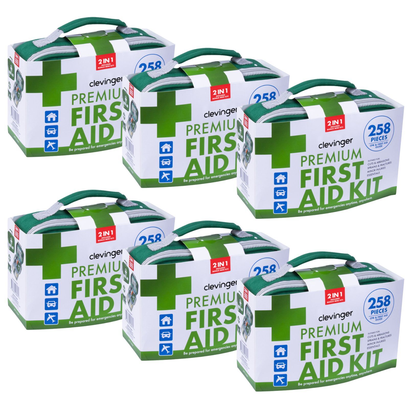 6x 258pcs Premium First Aid Kit Medical Travel Set Emergency Family Safety - Image 2