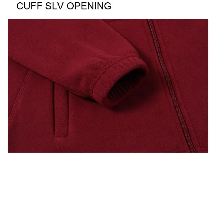 Womens Polar Fleece Full Zip Jumper Jacket Winter Warm in Burgundy - Image 5