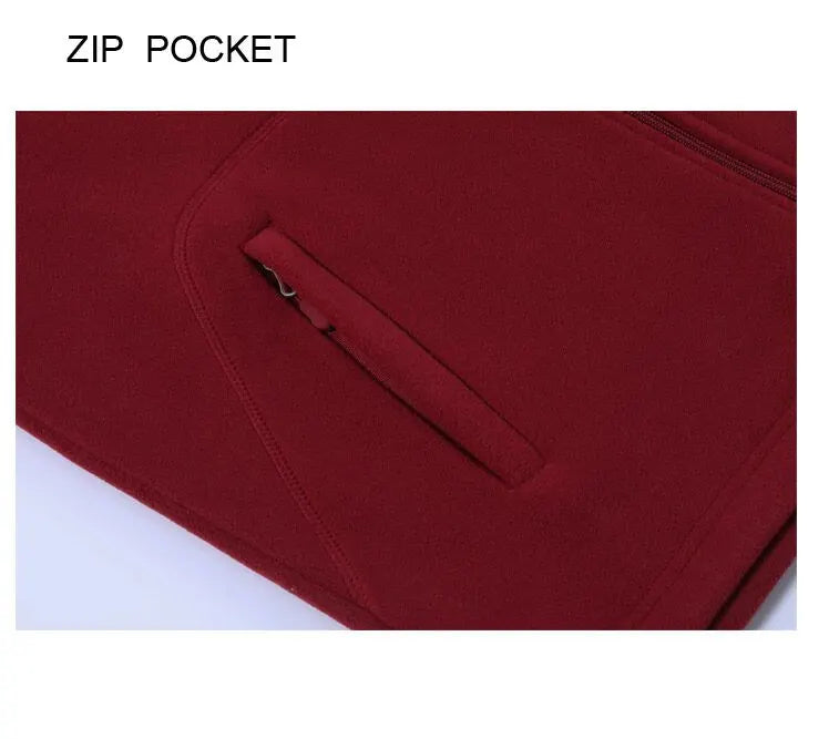 Womens Polar Fleece Full Zip Jumper Jacket Winter Warm in Burgundy - Image 6