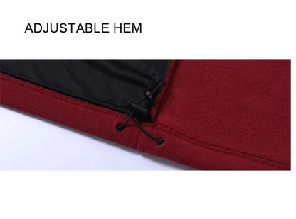 Womens Polar Fleece Full Zip Jumper Jacket Winter Warm in Burgundy - Image 7