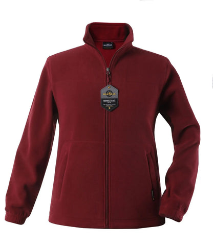 Womens Polar Fleece Full Zip Jumper Jacket Winter Warm in Burgundy - Image 8