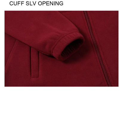 Womens Polar Fleece Full Zip Jumper Jacket Winter Warm in Burgundy - Image 5