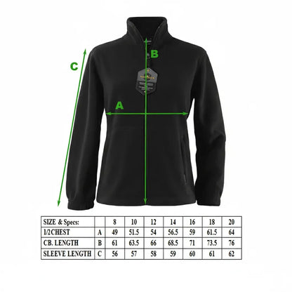 Womens Polar Fleece Full Zip Jumper Jacket Winter Warm in Black - Image 3