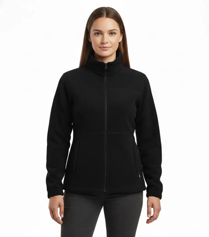 Womens Polar Fleece Full Zip Jumper Jacket Winter Warm in Black - Image 2