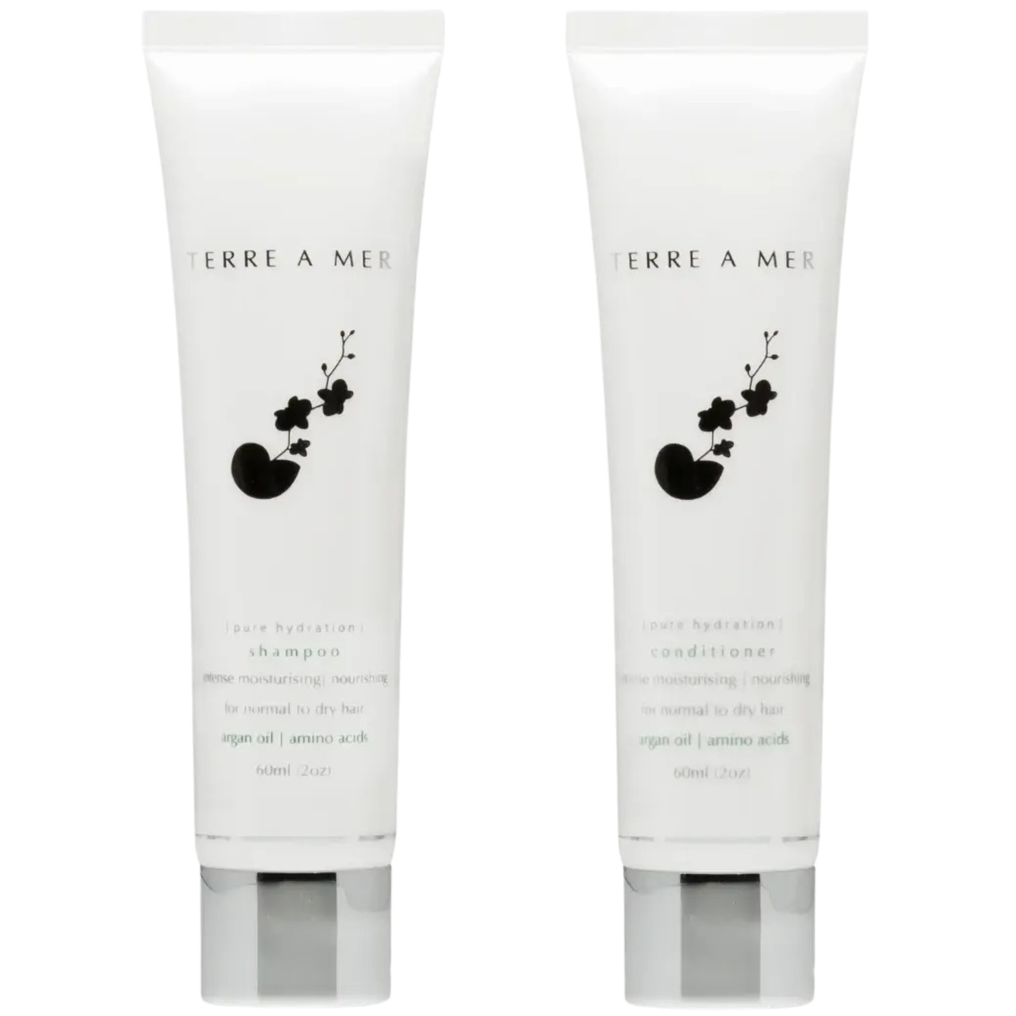 Terre A Mer Pure Hydration Amino Acid/Argan Oil Shampoo & Conditioner  - 60ml Travel Size - Image 2