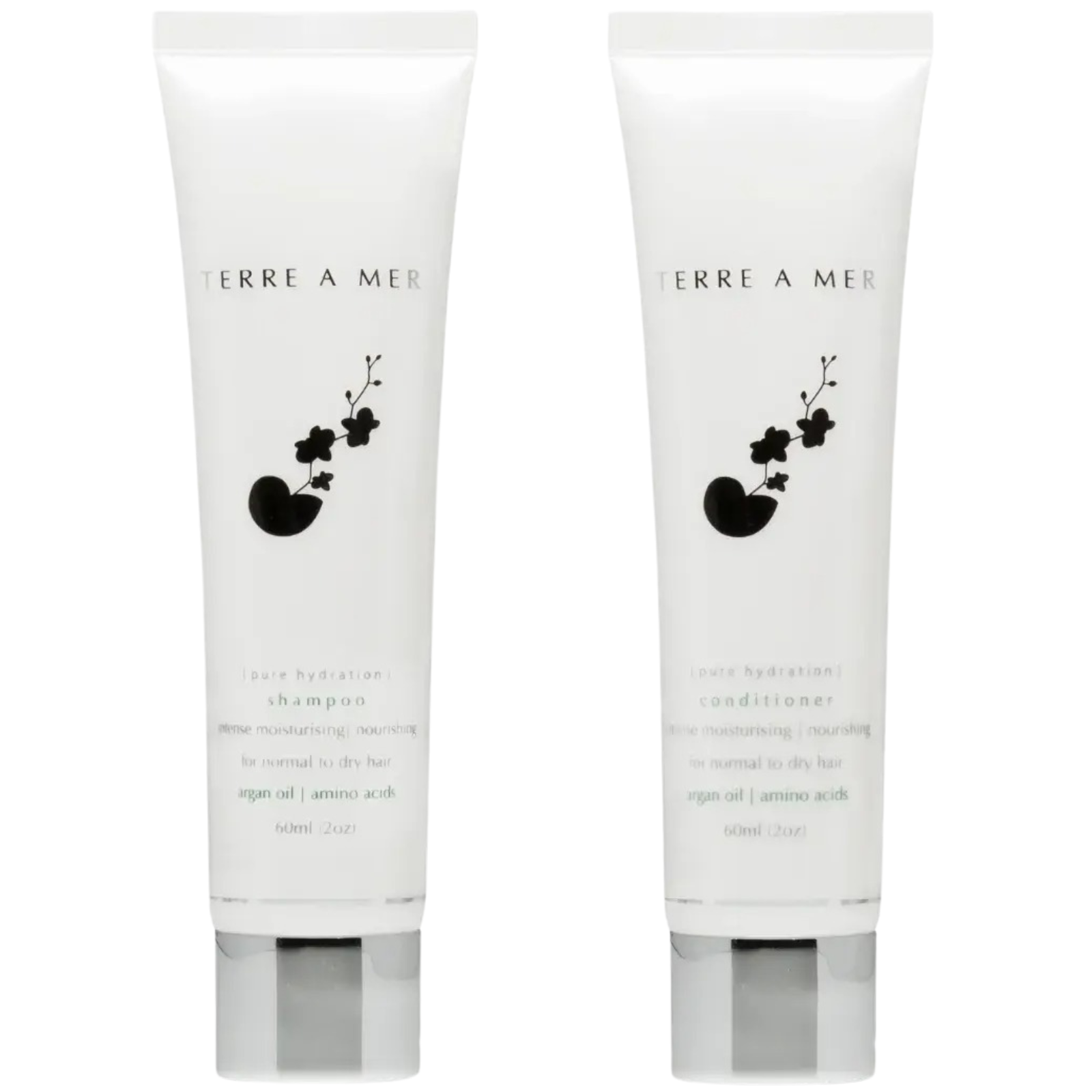 Terre A Mer Pure Hydration Amino Acid/Argan Oil Shampoo & Conditioner  - 60ml Travel Size - Image 2