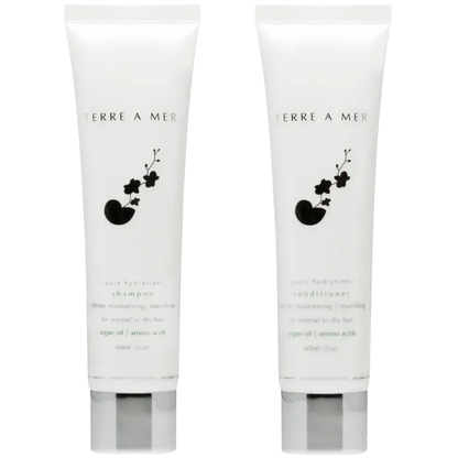Terre A Mer Pure Hydration Amino Acid/Argan Oil Shampoo & Conditioner  - 60ml Travel Size - Image 2