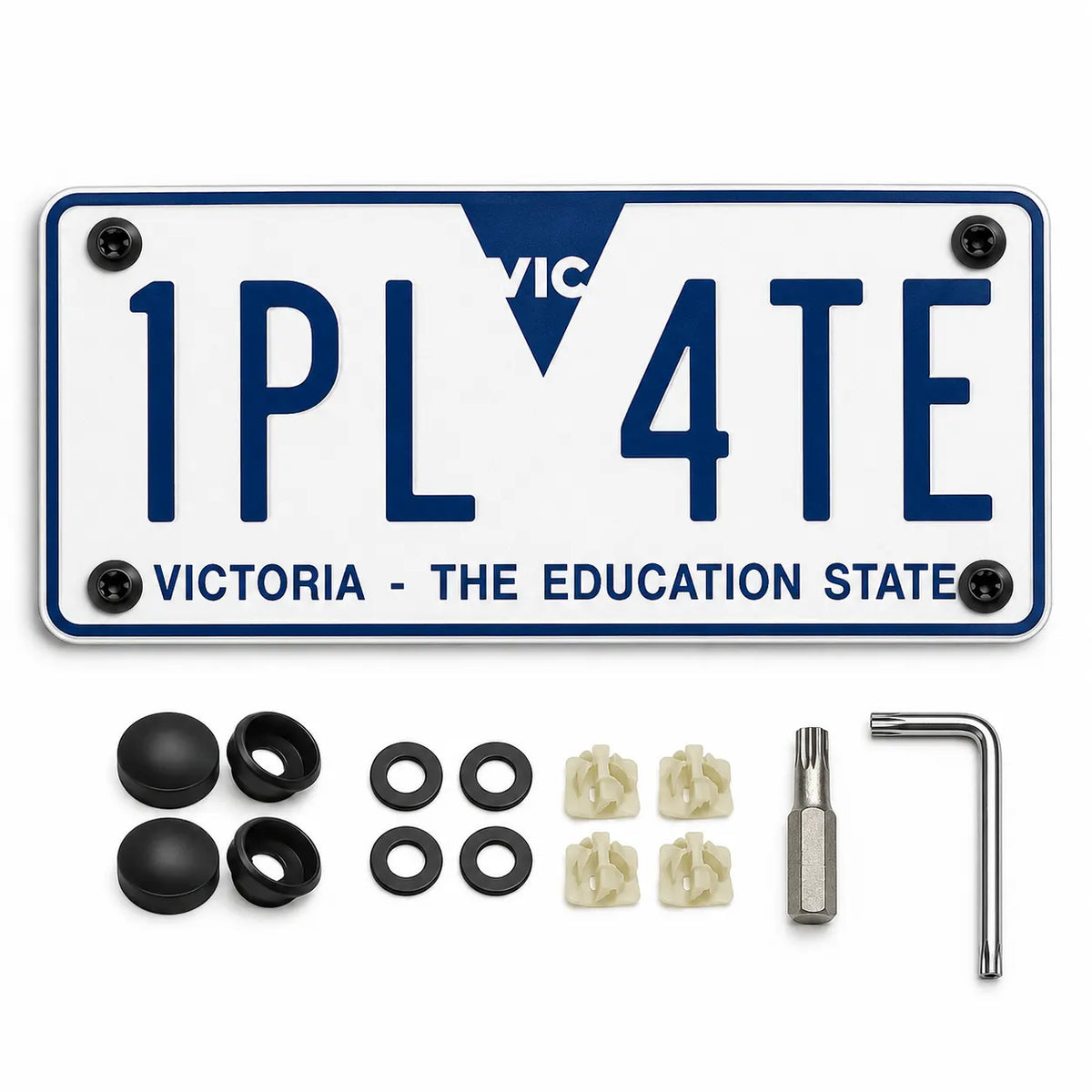 Anti Theft License Number Plate Screws Kit Rustproof Stainless Steel Car Tag Plate - Black Matte - Image 3