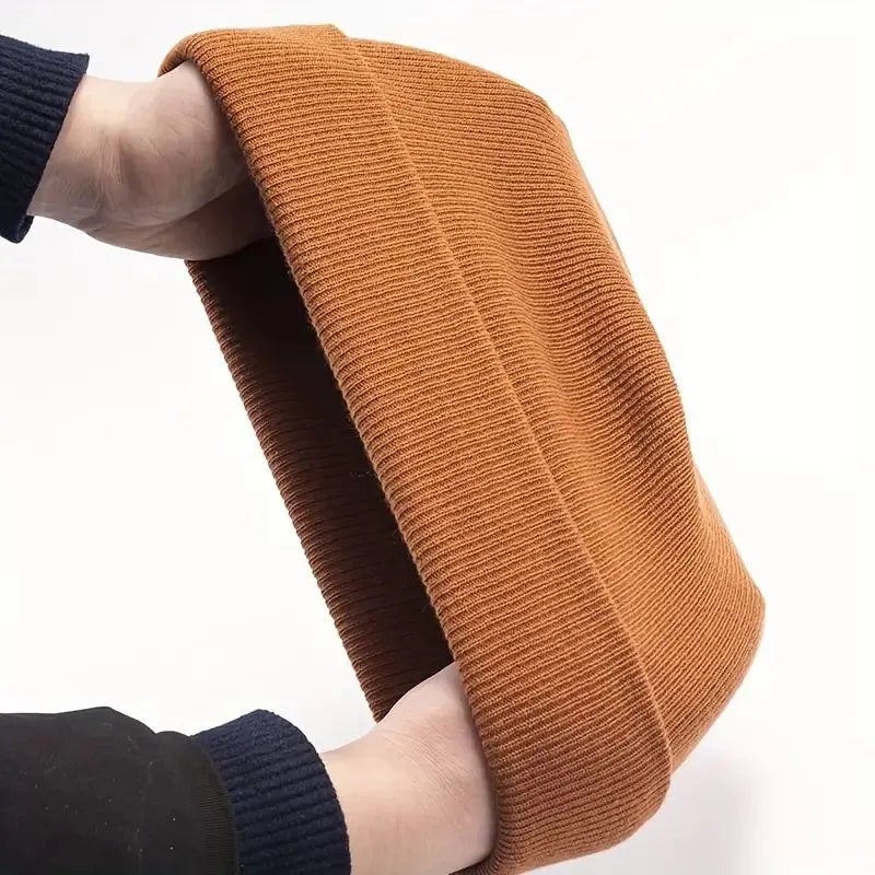 PLAIN BEANIE Unisex Mens Womens Winter Warm Hat Ski Cap Knit One Size - Brown - Image 3