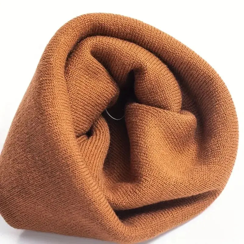 PLAIN BEANIE Unisex Mens Womens Winter Warm Hat Ski Cap Knit One Size - Brown - Image 4