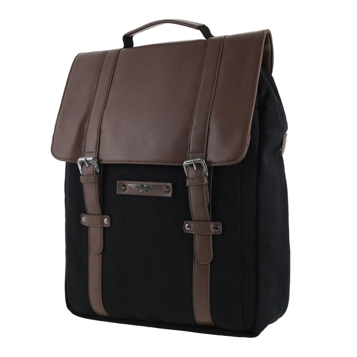 POLICE Messenger Backpack Bag with Laptop Computer Sleeve in Black - Image 2