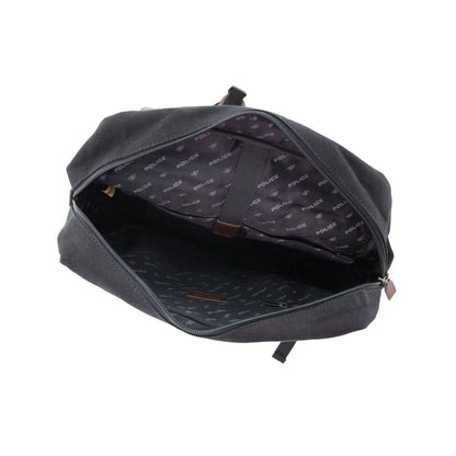 POLICE Messenger Backpack Bag with Laptop Computer Sleeve in Black - Image 4