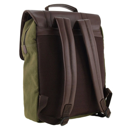 POLICE Messenger Backpack Bag with Laptop Computer Sleeve in Dark Olive - Image 3