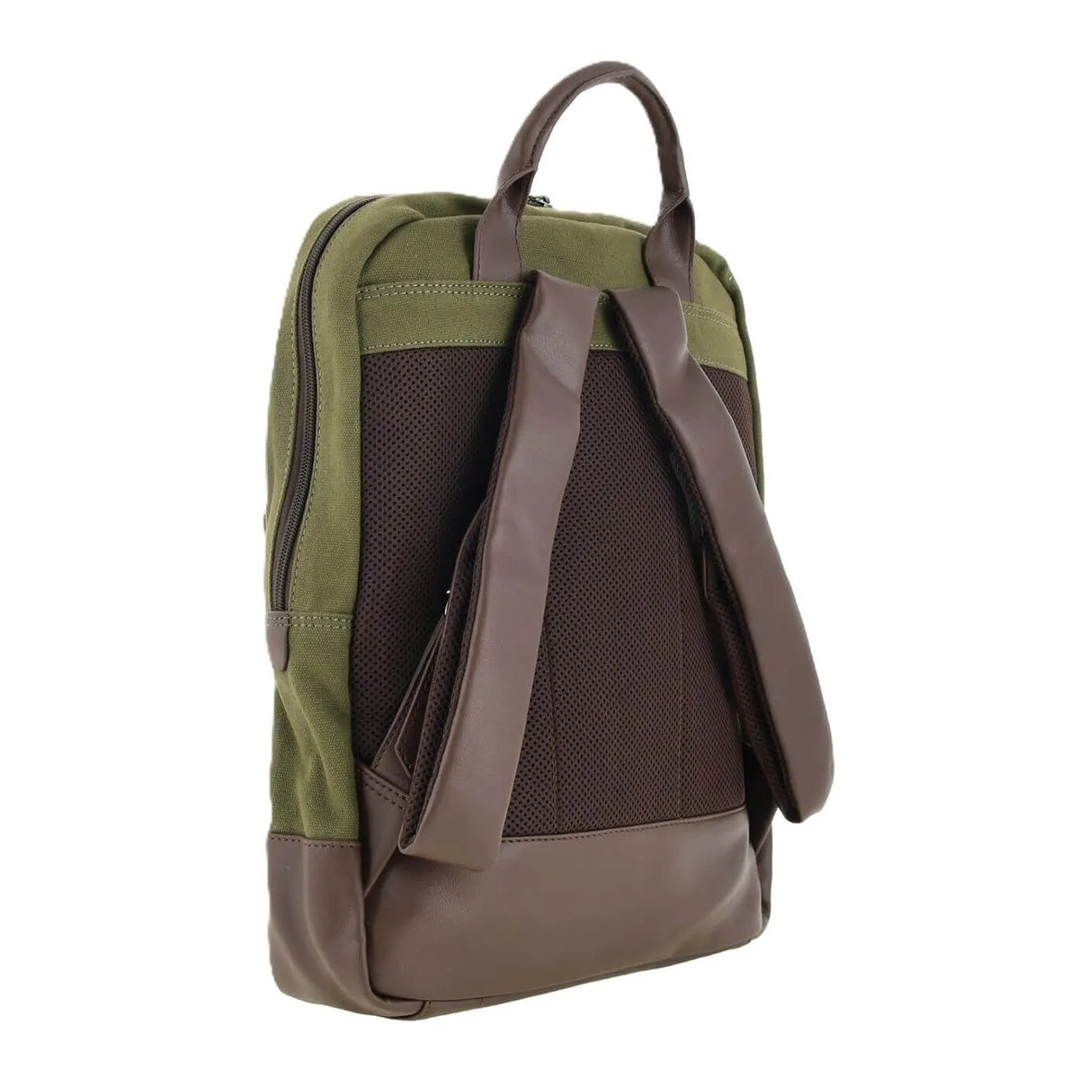 POLICE Wings Mens Canvas Backpack Bag with Laptop Computer Sleeve in Dark Olive - Image 4