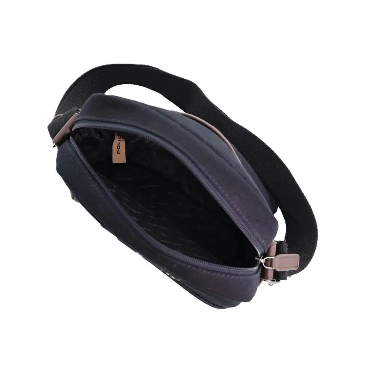 POLICE Wings Canvas Mens Messenger Business Bag w/ Laptop Computer Section in Black - Image 3