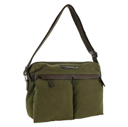 POLICE Wings Canvas Mens Messenger Business Bag w/ Laptop Computer Section in Dark Olive - Image 2