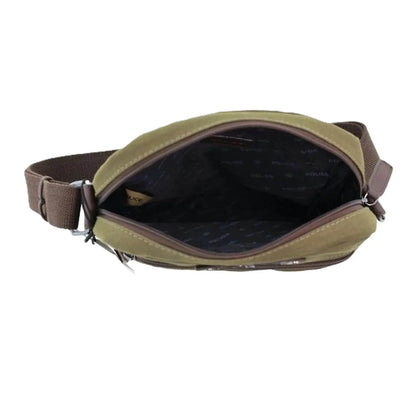 POLICE Wings Canvas Mens Messenger Business Bag w/ Laptop Computer Section in Dark Olive - Image 4