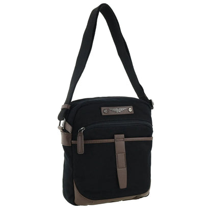 POLICE Wings Mens Canvas Crossbody Bag in Black - Image 2