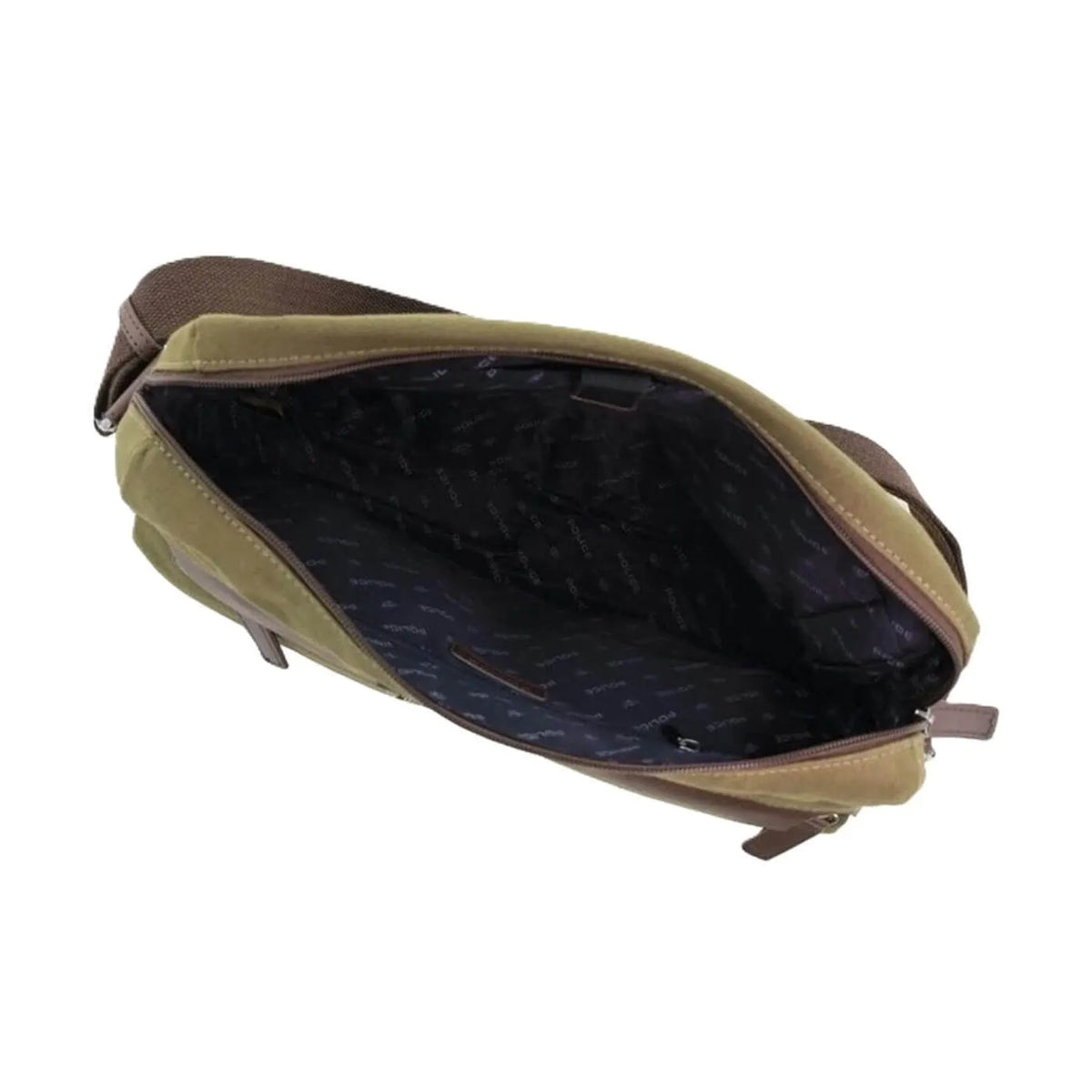 POLICE Wings Mens Canvas Crossbody Bag in Dark Olive - Image 4