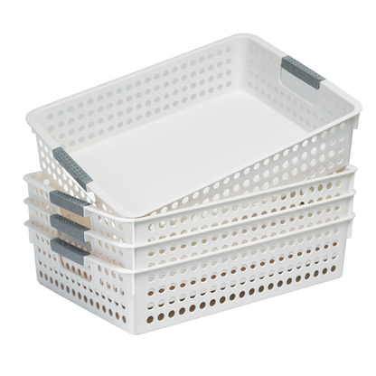 36x Premium Plastic Storage Basket Bulk w/ Grip Handles 26.5*17.2*7.3cm - Image 2
