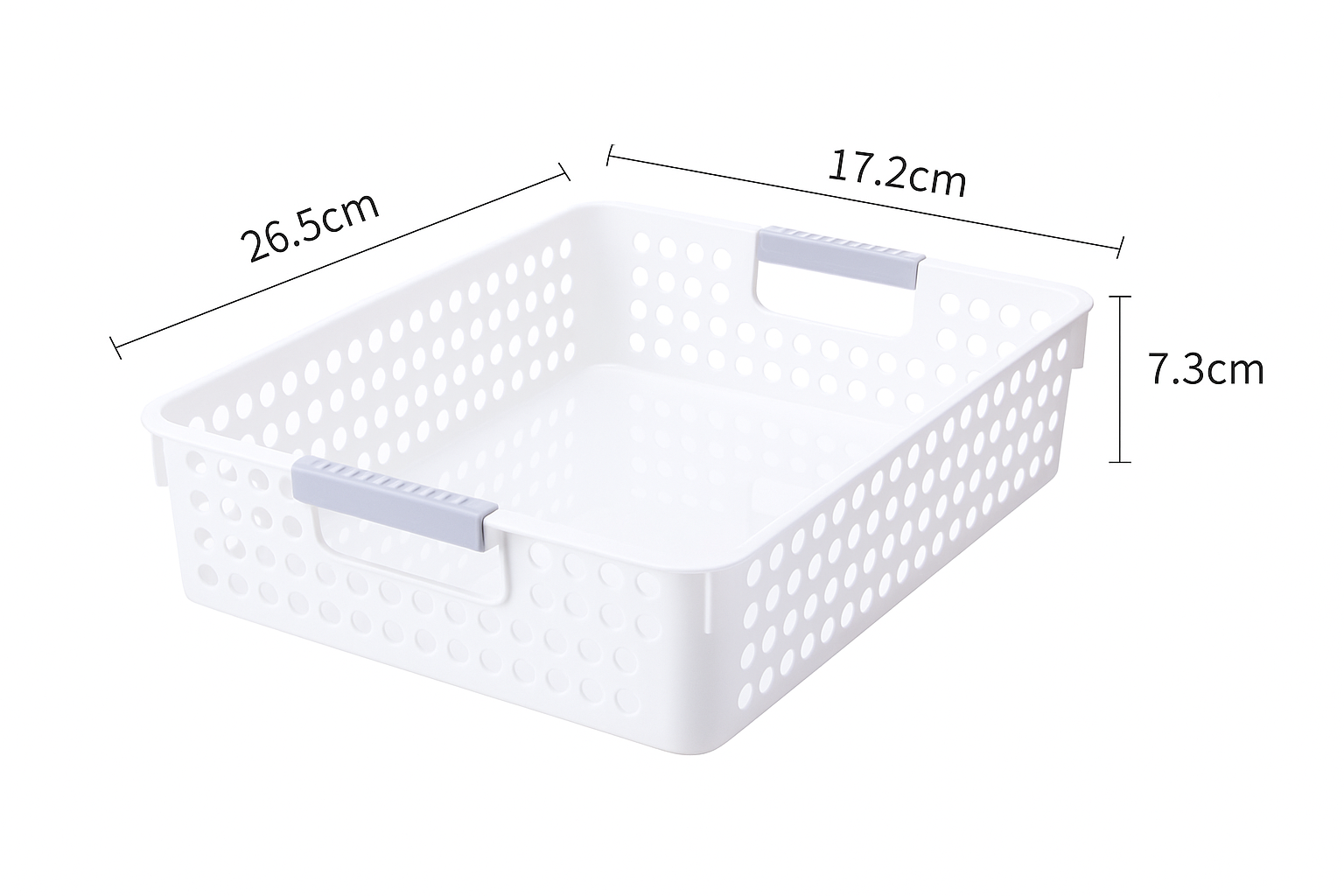 36x Premium Plastic Storage Basket Bulk w/ Grip Handles 26.5*17.2*7.3cm - Image 3