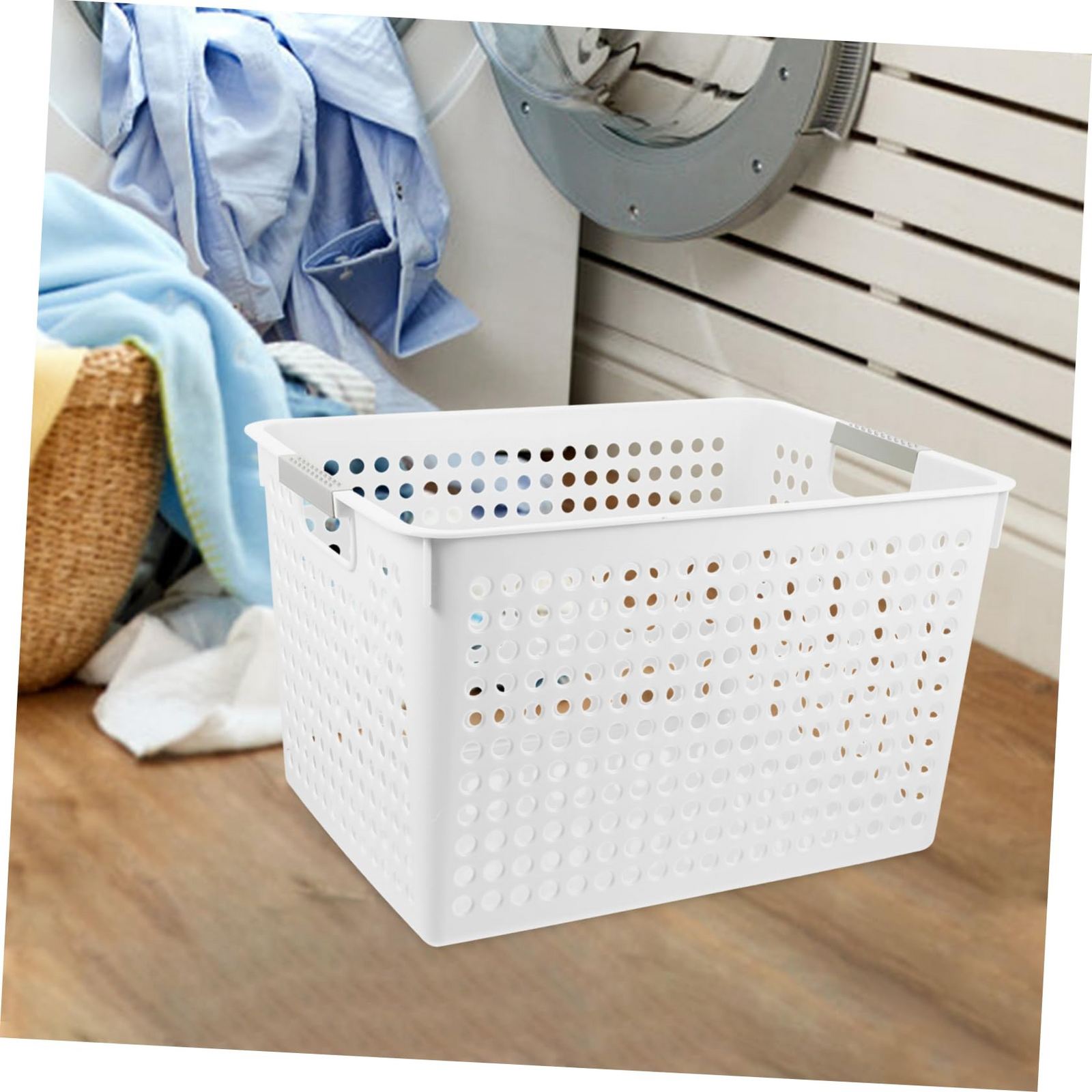 24x Premium Plastic Storage Basket Bulk w/ Grip Handles 27*18*14cm - Image 3
