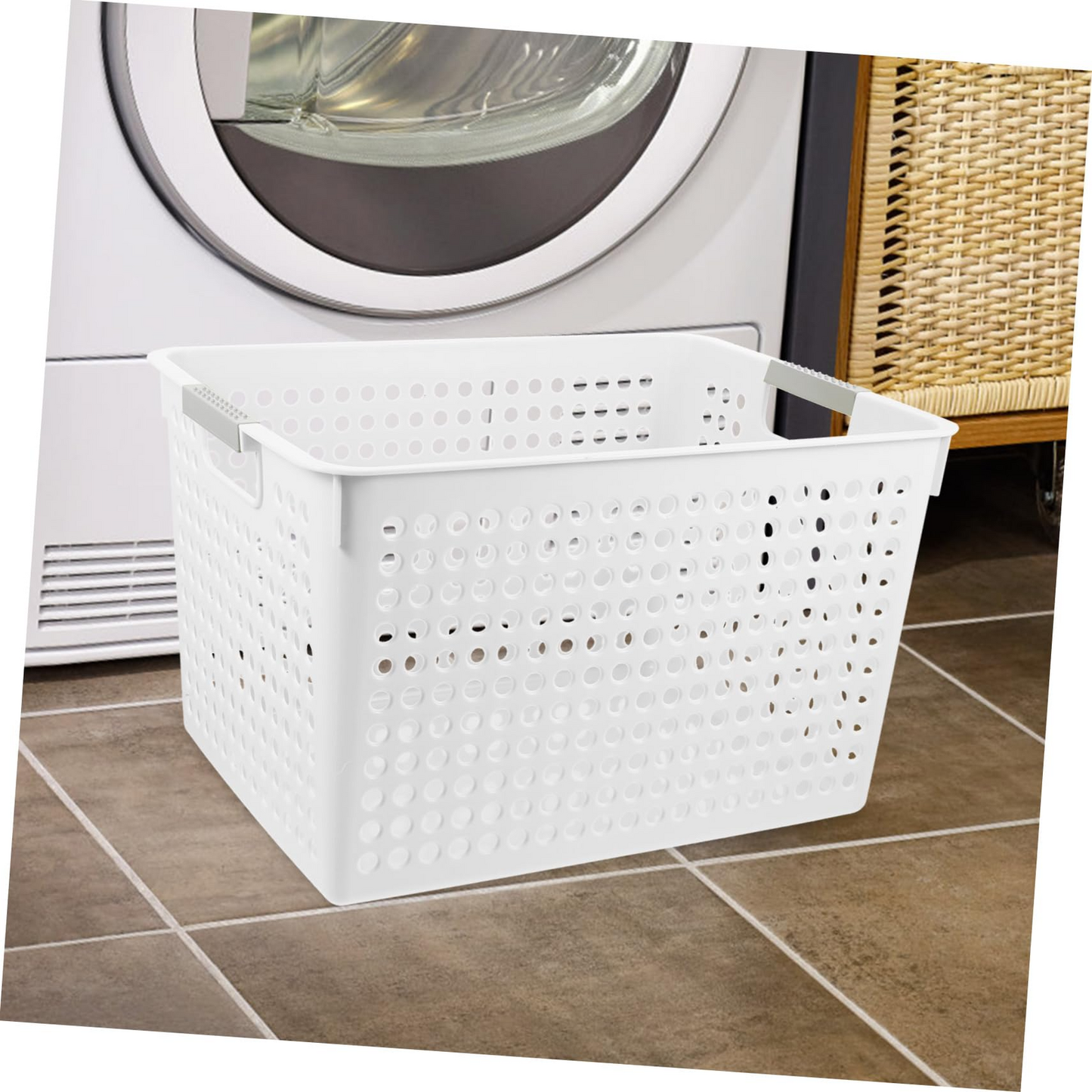 24x Premium Plastic Storage Basket Bulk w/ Grip Handles 27*18*14cm - Image 4