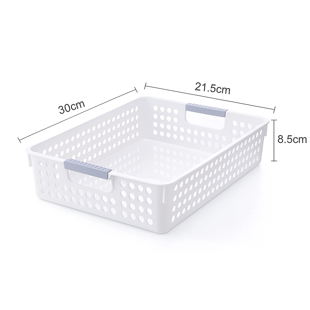 36x Premium Plastic Storage Basket Bulk w/ Grip Handles 30*21.5*8.5cm - Image 3