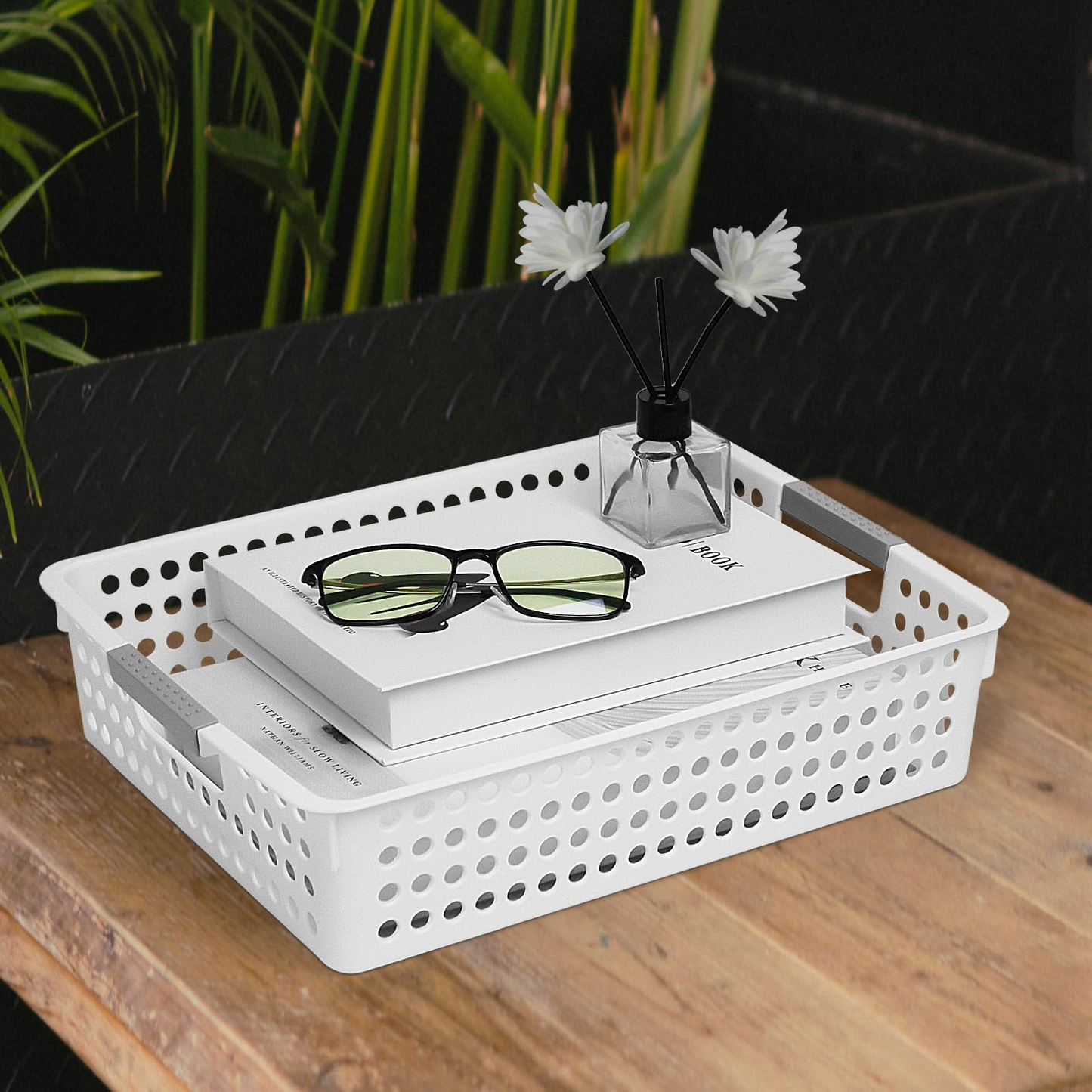 36x Premium Plastic Storage Basket Bulk w/ Grip Handles 30*21.5*8.5cm - Image 4