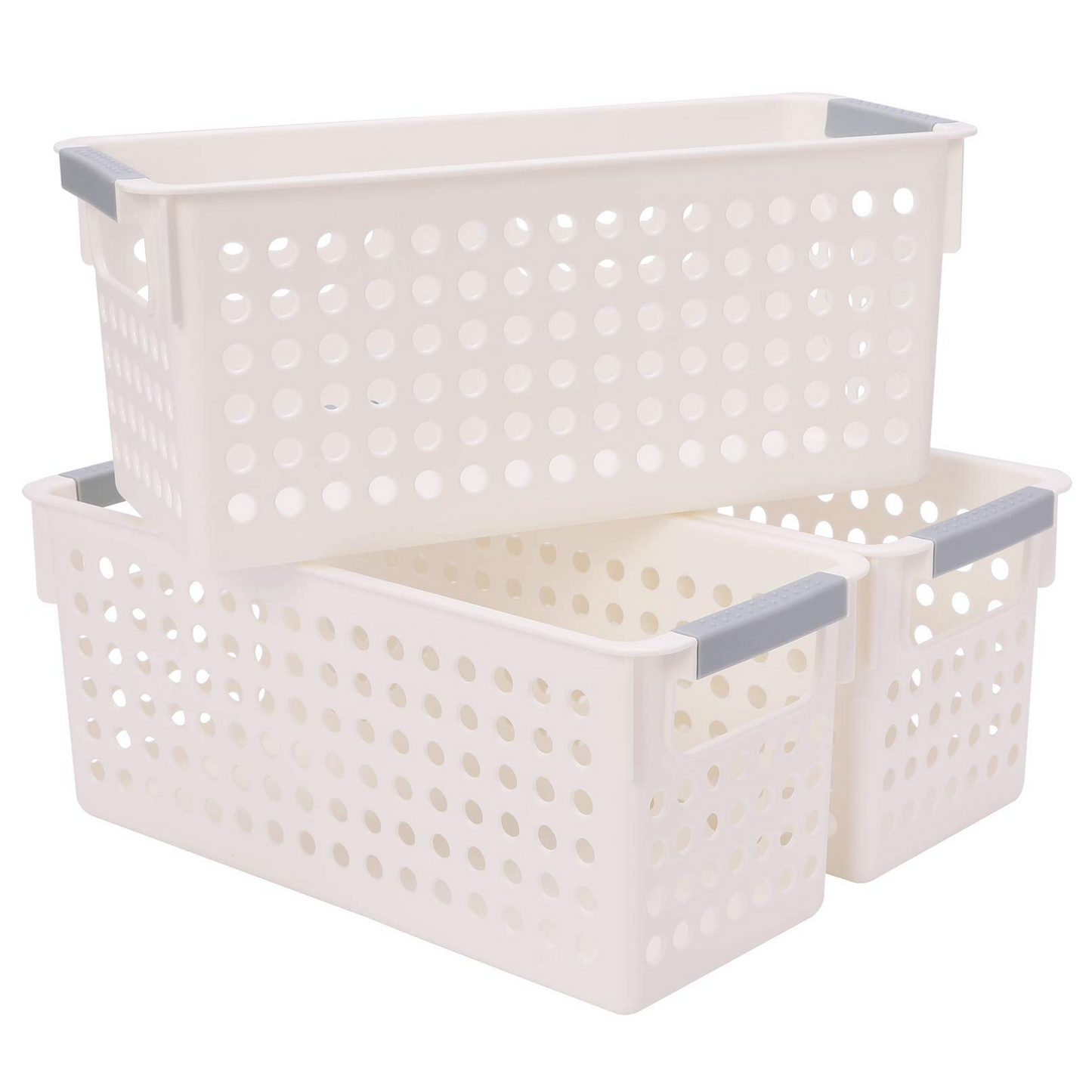 16x Premium Plastic Storage Baskets Bulk w/ Grip Handles 39.5*20.5*19.5cm - Image 2