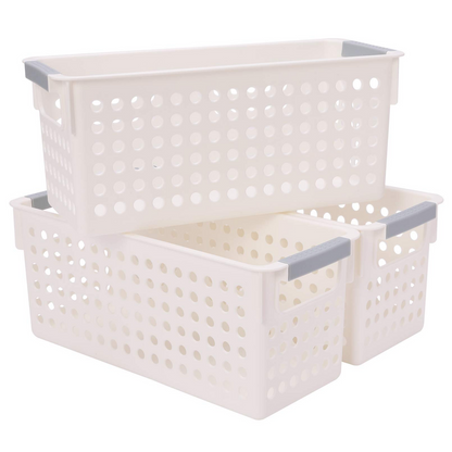 16x Premium Plastic Storage Baskets Bulk w/ Grip Handles 39.5*20.5*19.5cm - Image 2